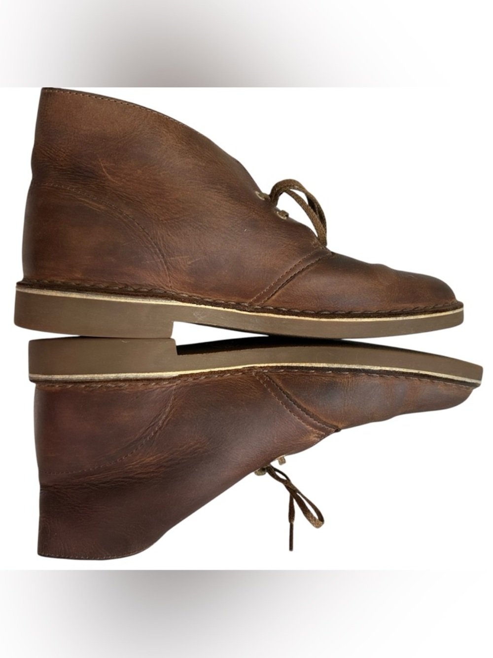 Clarks Beeswax Desert Chukka Brown Leather Boots Size 9.5 Men Eclectic Grandpa - Picture 8 of 10